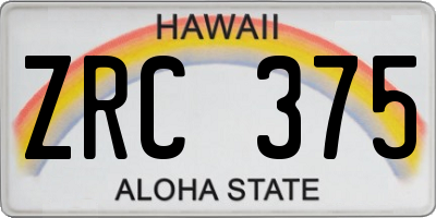 HI license plate ZRC375