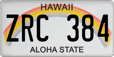 HI license plate ZRC384