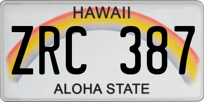 HI license plate ZRC387