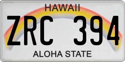 HI license plate ZRC394