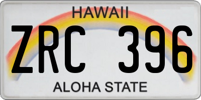 HI license plate ZRC396