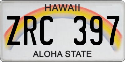 HI license plate ZRC397
