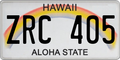 HI license plate ZRC405
