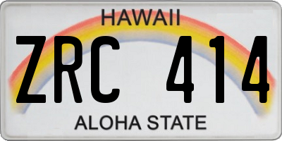 HI license plate ZRC414