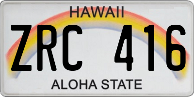 HI license plate ZRC416
