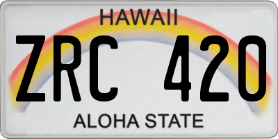 HI license plate ZRC420