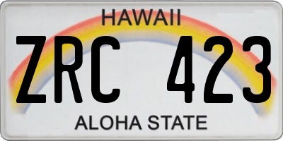 HI license plate ZRC423