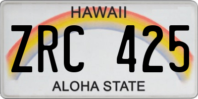 HI license plate ZRC425