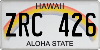 HI license plate ZRC426
