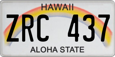 HI license plate ZRC437