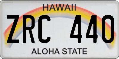 HI license plate ZRC440