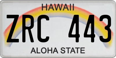 HI license plate ZRC443