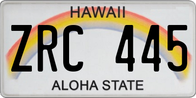 HI license plate ZRC445