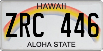 HI license plate ZRC446