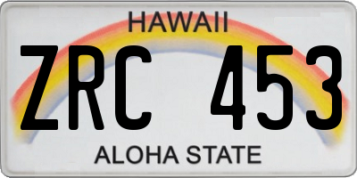 HI license plate ZRC453