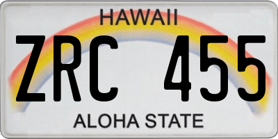 HI license plate ZRC455