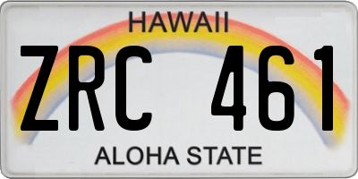HI license plate ZRC461