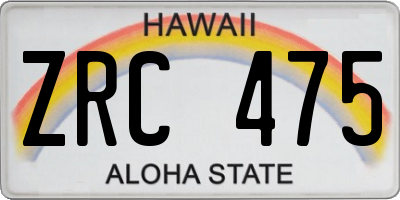 HI license plate ZRC475