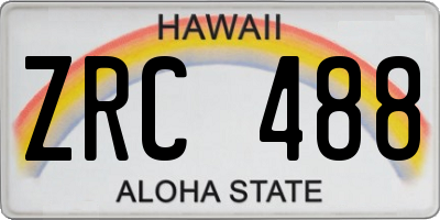 HI license plate ZRC488