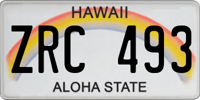 HI license plate ZRC493