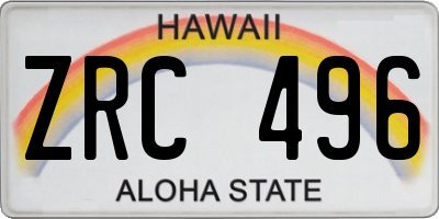 HI license plate ZRC496