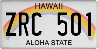 HI license plate ZRC501