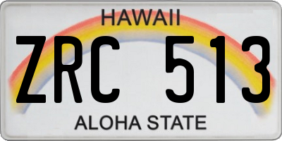 HI license plate ZRC513