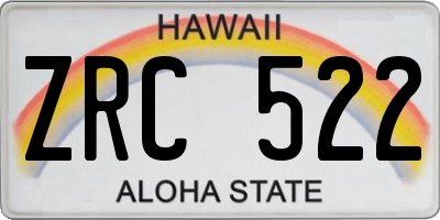 HI license plate ZRC522