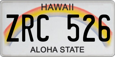 HI license plate ZRC526