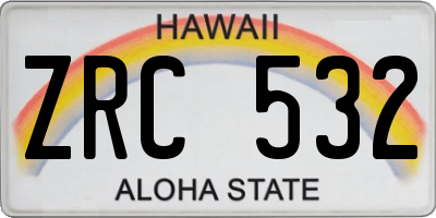 HI license plate ZRC532