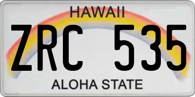 HI license plate ZRC535
