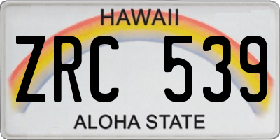 HI license plate ZRC539