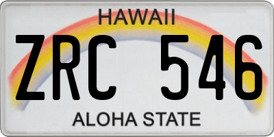 HI license plate ZRC546
