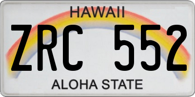 HI license plate ZRC552