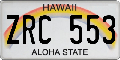 HI license plate ZRC553