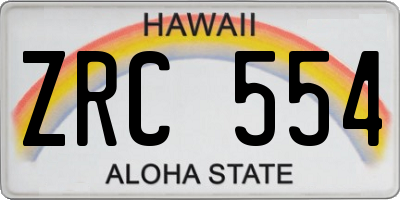 HI license plate ZRC554