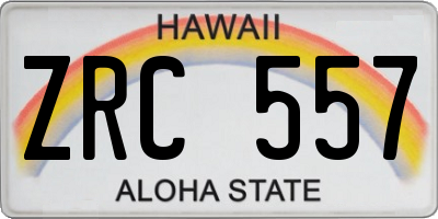 HI license plate ZRC557