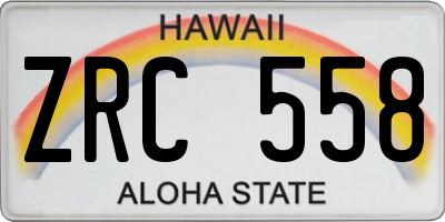 HI license plate ZRC558