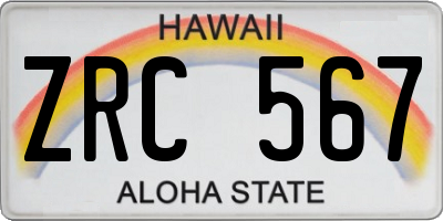 HI license plate ZRC567