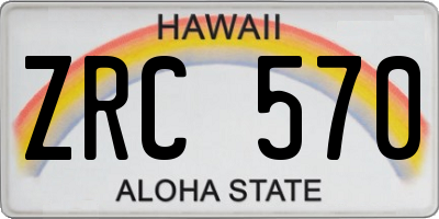 HI license plate ZRC570