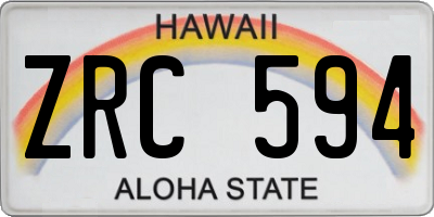 HI license plate ZRC594