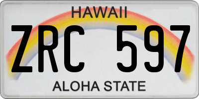 HI license plate ZRC597