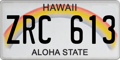 HI license plate ZRC613