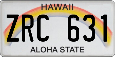 HI license plate ZRC631