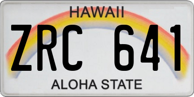 HI license plate ZRC641