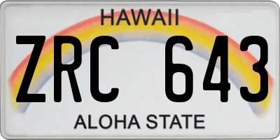 HI license plate ZRC643