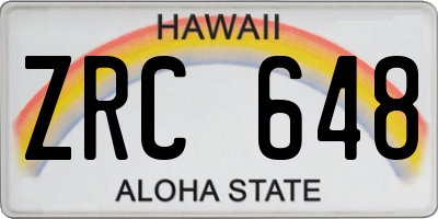 HI license plate ZRC648