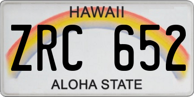 HI license plate ZRC652