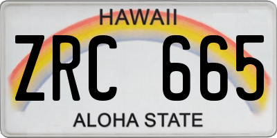 HI license plate ZRC665