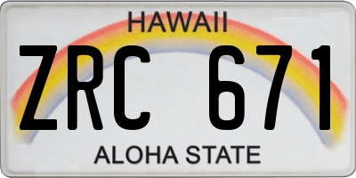 HI license plate ZRC671